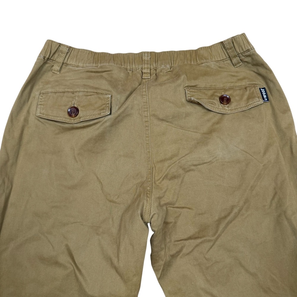 Woof Clothing M Mens Khaki Chino Pants Elastic Waist Button Fly Mesh Lined Brown - Picture 7 of 11